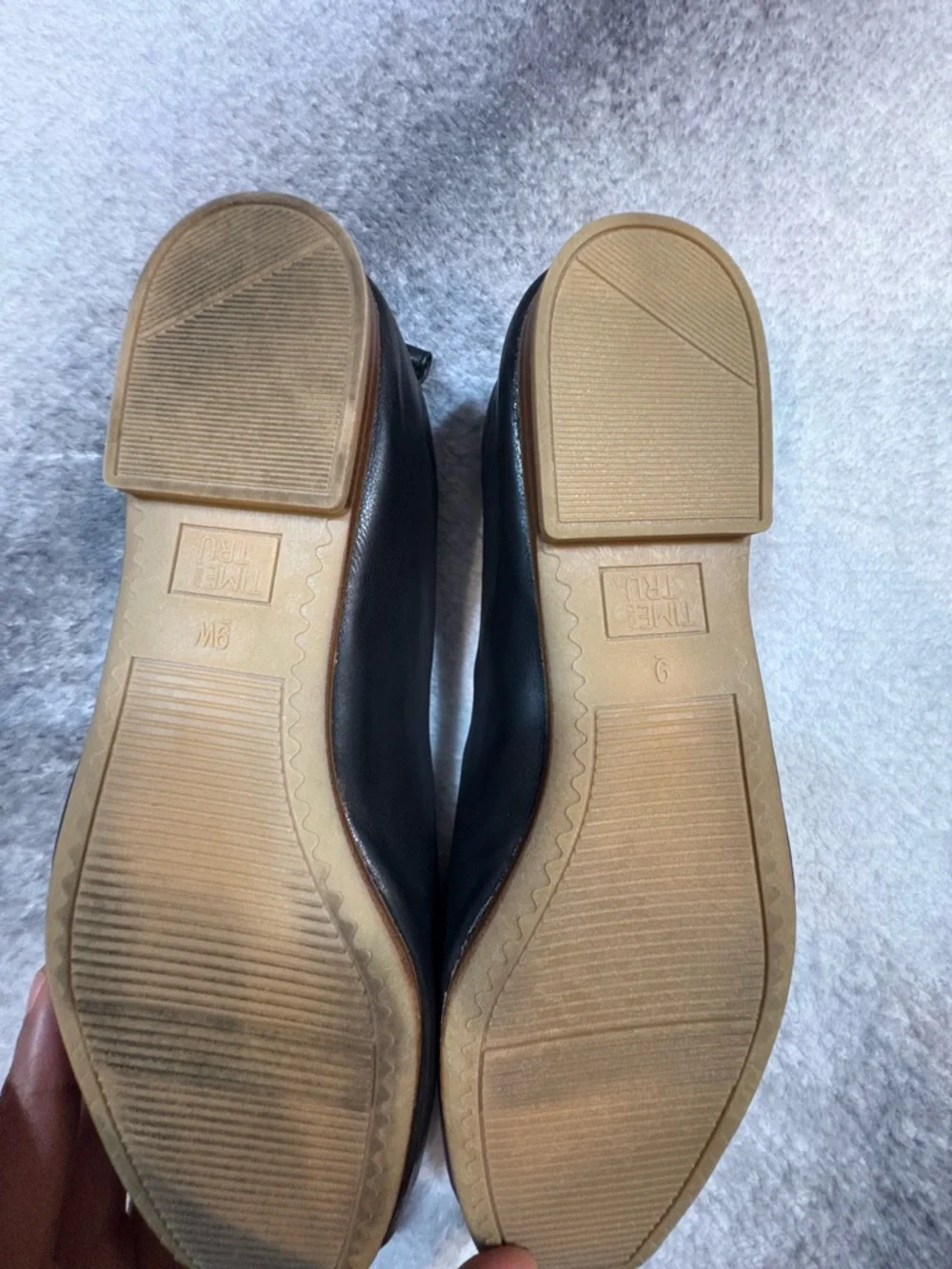 Time and Tru Black Square Toe Ballet Flats‎ | Mismatched Size 9W & 9